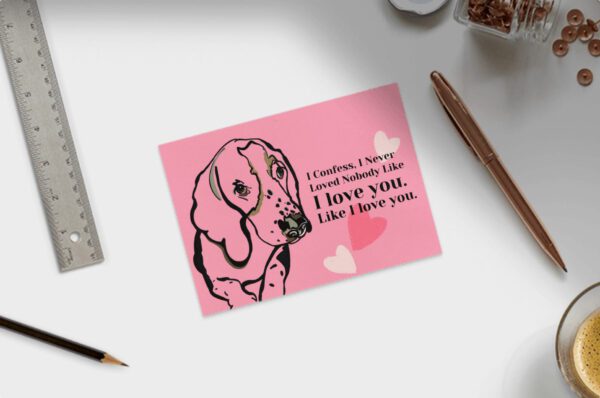 basset hound Valentine card - Valentine's Day card