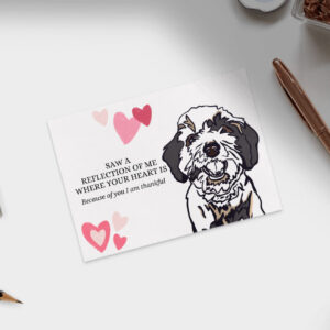 aussiedoodle Valentine card - Valentine's Day card