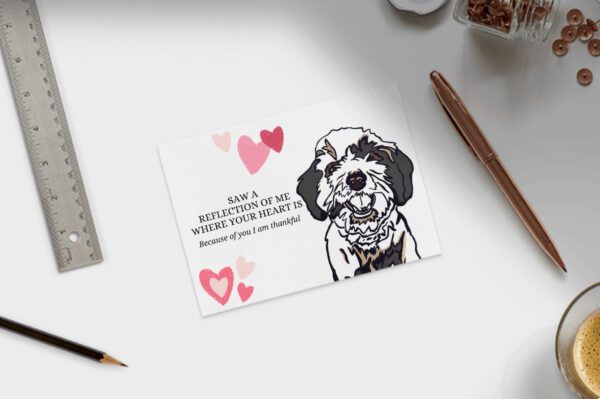 aussiedoodle Valentine card - Valentine's Day card