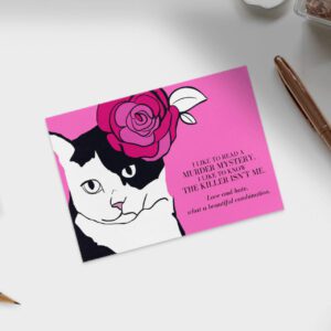 glamour puss cat Valentine card - glamour kitty Valentine's Day card
