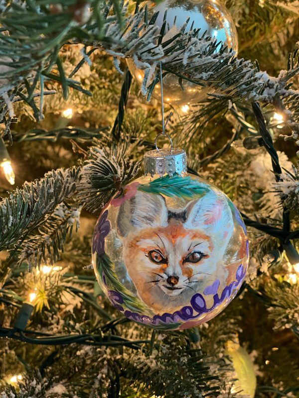 custom pet Christmas ornament in glass or holiday ornament by High Hound Low Hound