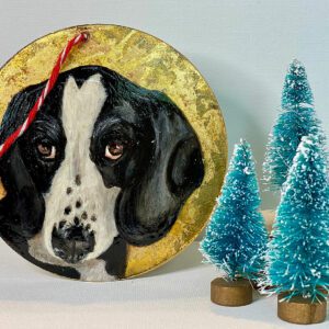 custom dog Christmas ornament on acrylic or holiday ornament by High Hound Low Hound