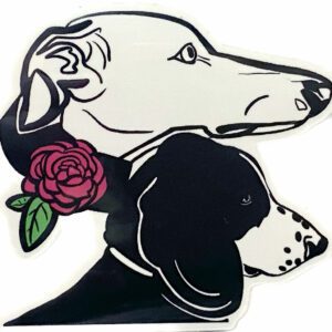 High Hound Low Hound Logo Sticker - Greyhound and Basset Hound