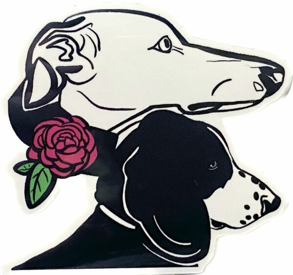 High Hound Low Hound Logo Sticker - Greyhound and Basset Hound