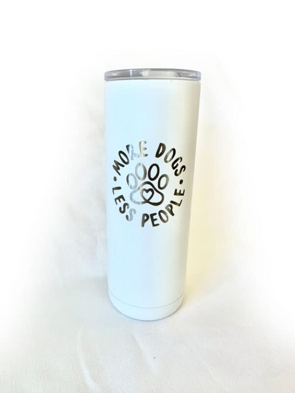 Stainless Steel-Enamel Etched Tumbler - more dogs less people