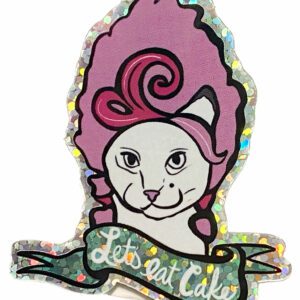 Marie Antoinette Kitty Glitter Iridescence Foil Sticker